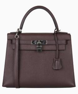Bolsa Hermès Kelly II Sellier Epsom 28 Vinho