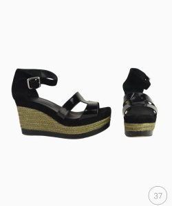 Sandália Hermès com sisal preta