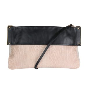 Bolsa Tiracolo Lanvin de Piton Nude e Preta
