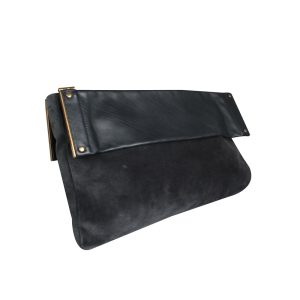 Bolsa Crossbody Lanvin Couro e Verniz Marrom e Preta