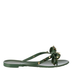 Rasteira Valentino Garavani Rockstud Verde
