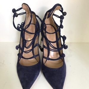 Scarpin Gianvito Rossi azul marinho sola 385