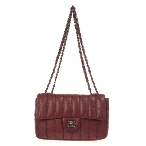 Bolsa Chanel Vertical Stitch Vinho