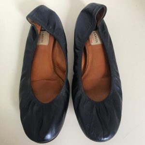 Sapatilha Lanvin azul metálico sola 40
