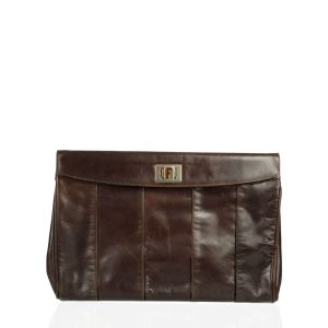 Clutch Salvatore Ferragamo Marrom Vintage