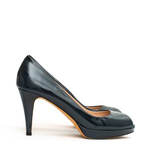 Peep Toe Hugo Boss Verniz Azul Marinho