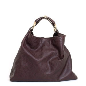 Bolsa Gucci Horsebit Couro Marrom