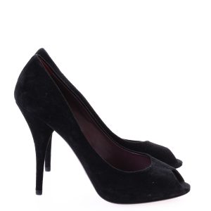 Peep Toe Miu Miu Suede Preto