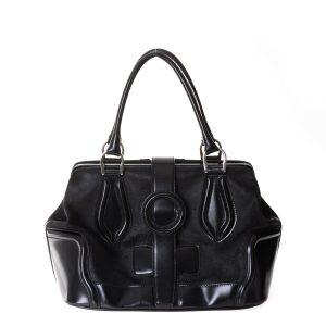 Bolsa Balenciaga Couro e Camurça Preta