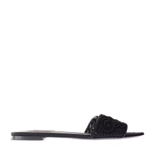 Rasteira Dolce & Gabbana Bordado de Coração Preta