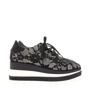 Tênis Plataforma Stella McCartney Elyse Renda Preto