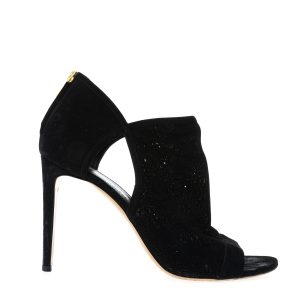 Sandália Salvatore Ferragamo Camurça Recortada Preta