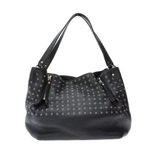 Bolsa Burberry Couro Preto e Tachas