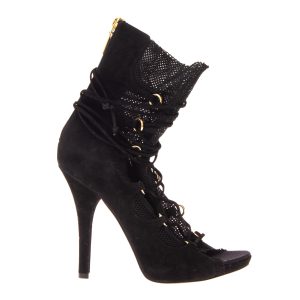 Ankle Boot Dolce & Gabbana Tela e Camurça Preta