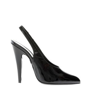 Slingback Saint Laurent Viper Verniz Preto