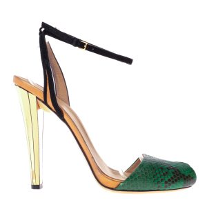 Sandália Gucci Couro Exótico Verde