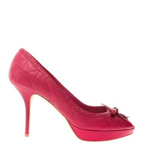 Peep Toe Christian Dior Cannage Vermelho