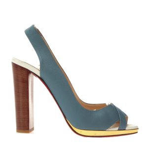 Sandália Christian Louboutin Couro Azul