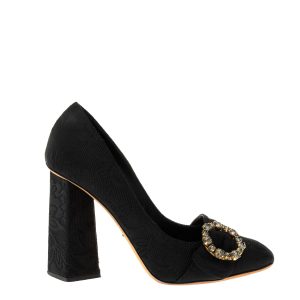 Sapato de Salto Dolce & Gabbana Preto Fivela Cristais