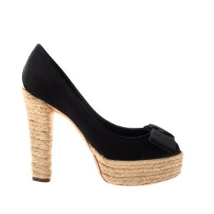 Peep Toe Louis Vuitton Cetim Preto