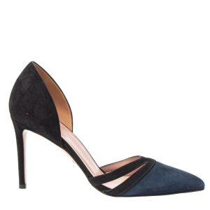 Scarpin Gucci Camurça Azul e Preto