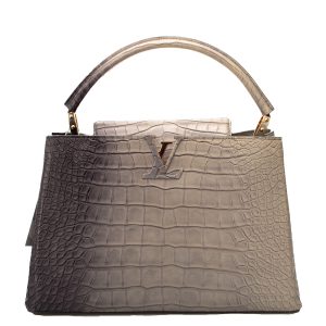 Bolsa Louis Vuitton Capucines Croco Cinza