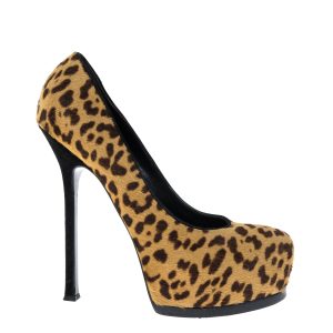 Peep Toe Saint Laurent Pelos Animal Print