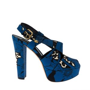 Sandália Louis Vuitton Tecido Estampado Azul