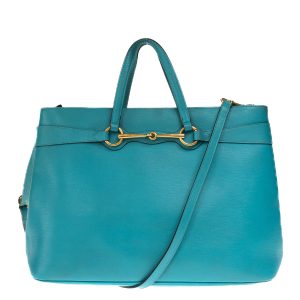Bolsa Gucci Horsebit Tote Azul