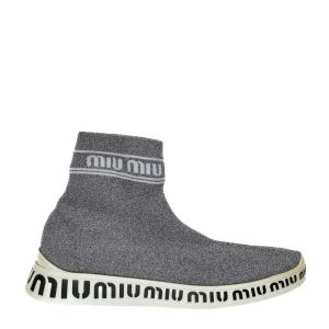 Tênis Miu Miu Lurex Prateado
