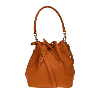 Bolsa Saint Laurent Emmanuelle Bucket Couro Laranja