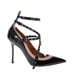 Scarpin Valentino Garavani Verniz Preto e Bege