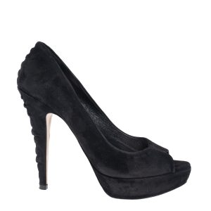 Peep Toe Miu Miu Camurça Preto