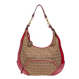 Bolsa Fendi Monograma Bege e Vermelha