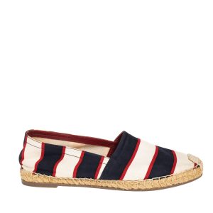 Espadrille Valentino Garavanni Listrado Branco, Azul e Vermelho