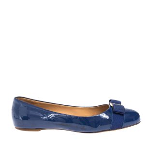 Sapatilha Salvatore Ferragamo Vara Verniz Azul