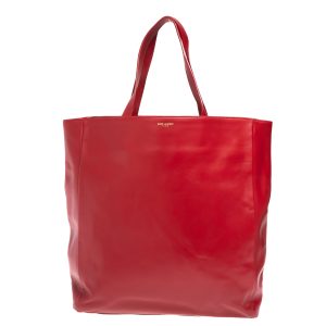 Bolsa Saint Laurent Bold Shopping Couro Vermelha