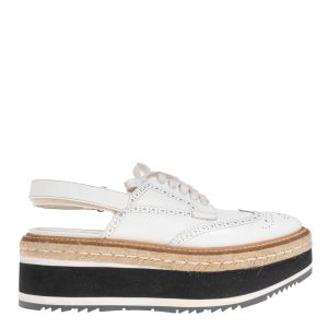 Sapato Prada Wing-tip Slingback Oxford Branco