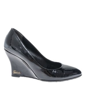Sapato Gucci Anabela Verniz Preto