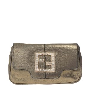 Bolsa Clutch Fendi Dourada