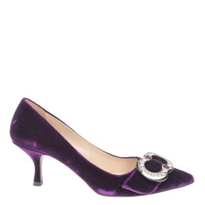 Scarpin Prada Cristais Veludo Roxo
