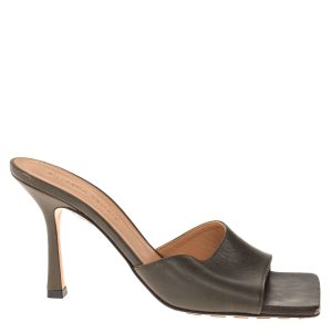 Sandália Bottega Veneta Stretch Mule Couro Verde Musgo