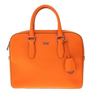 Pasta Hugo Boss Couro Texturizado Laranja