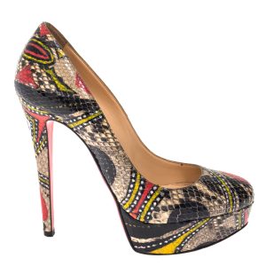 Sapato Christian Louboutin Couro Exótico Colorido