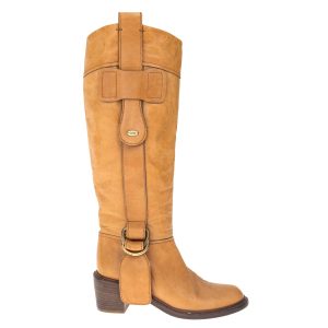 Bota Chloé Cano Longo Caramelo