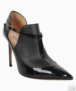 Sapato Valentino Ankle Couro e Verniz Preto