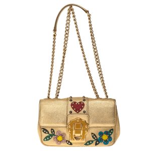 Bolsa Dolce & Gabbana Lucia Aplicações Dourada