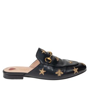Sapato Gucci Princetown Mule Bordado Preto