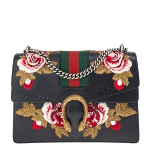 Bolsa Gucci Dionysus Bordada Floral Preta