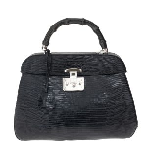 Bolsa Gucci Lady Lock Couro Exótico Preta
